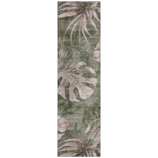 Piper Looms Chantille Floral ACN1887 Olive Machine Washable Area Rug Runner Main Image