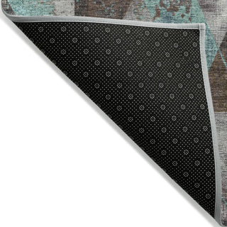 Piper Looms Chantille Geometric ACN1888 Chocolate Machine Washable Area Rug Backing Image