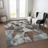 Piper Looms Chantille Geometric ACN1888 Chocolate Machine Washable Area Rug Lifestyle Image Feature