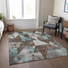 Piper Looms Chantille Geometric ACN1888 Chocolate Machine Washable Area Rug Lifestyle Image Feature