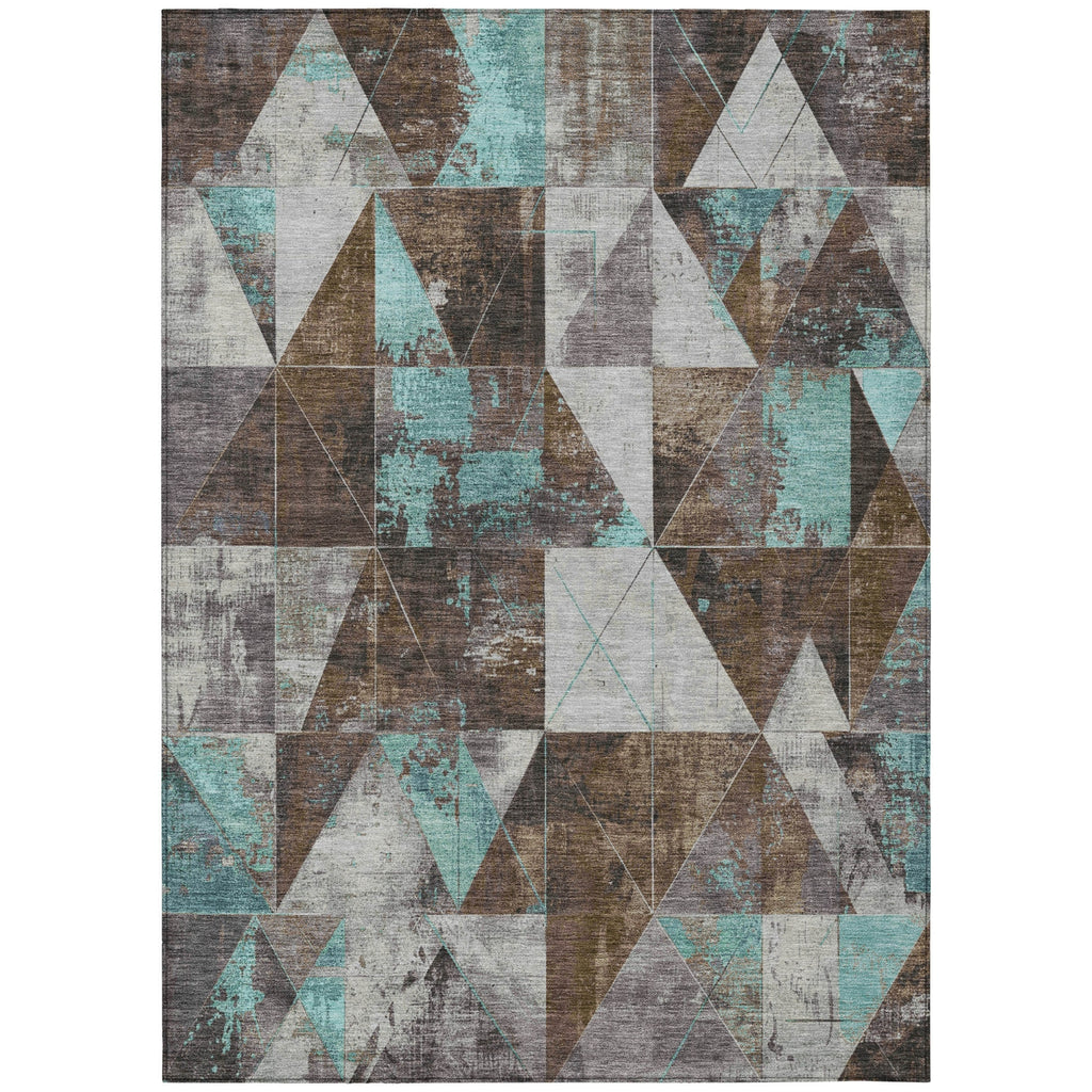 Piper Looms Chantille Geometric ACN1888 Chocolate Machine Washable Area Rug main image