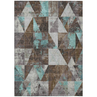 Piper Looms Chantille Geometric ACN1888 Chocolate Machine Washable Area Rug main image