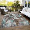 Piper Looms Chantille Geometric ACN1888 Chocolate Machine Washable Area Rug Outdoor Lifestyle Image Feature