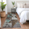 Piper Looms Chantille Geometric ACN1888 Chocolate Machine Washable Area Rug Runner Lifestyle Image Feature