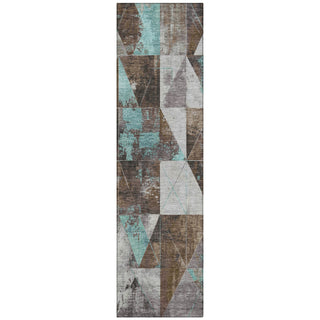 Piper Looms Chantille Geometric ACN1888 Chocolate Machine Washable Area Rug Runner Main Image