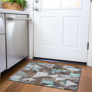 Piper Looms Chantille Geometric ACN1888 Chocolate Machine Washable Area Rug Scatter Lifestyle Image Feature