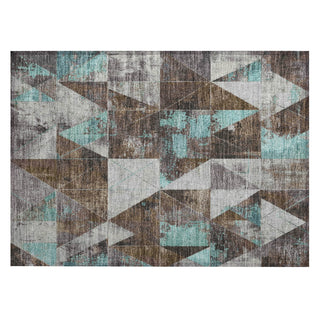 Piper Looms Chantille Geometric ACN1888 Chocolate Machine Washable Area Rug Scatter Main Image