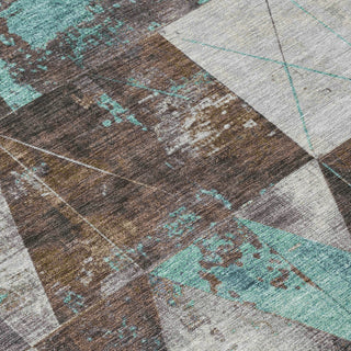Piper Looms Chantille Geometric ACN1888 Chocolate Machine Washable Area Rug Swatch Image