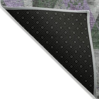 Piper Looms Chantille Geometric ACN1888 Emerald Machine Washable Area Rug Backing Image