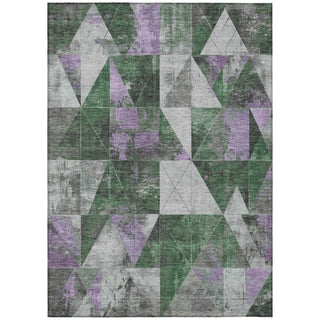Piper Looms Chantille Geometric ACN1888 Emerald Machine Washable Area Rug main image