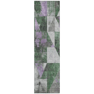 Piper Looms Chantille Geometric ACN1888 Emerald Machine Washable Area Rug Runner Main Image