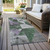 Piper Looms Chantille Geometric ACN1888 Emerald Machine Washable Area Rug Runner Outdoor Lifestyle Image Feature