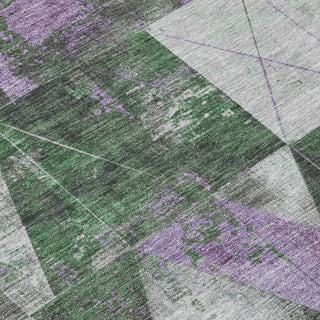 Piper Looms Chantille Geometric ACN1888 Emerald Machine Washable Area Rug Swatch Image