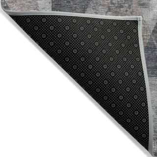 Piper Looms Chantille Geometric ACN1888 Gray Machine Washable Area Rug Backing Image