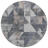 Piper Looms Chantille Geometric ACN1888 Gray Machine Washable Area Rug Round Main Image
