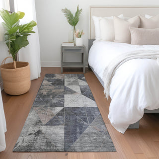 Piper Looms Chantille Geometric ACN1888 Gray Machine Washable Area Rug Runner Lifestyle Image Feature