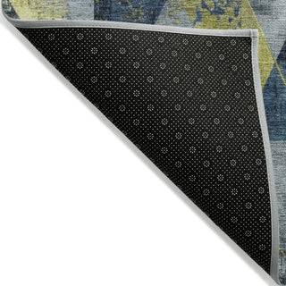 Piper Looms Chantille Geometric ACN1888 Navy Machine Washable Area Rug Backing Image
