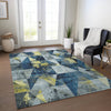 Piper Looms Chantille Geometric ACN1888 Navy Machine Washable Area Rug Lifestyle Image Feature
