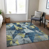 Piper Looms Chantille Geometric ACN1888 Navy Machine Washable Area Rug Lifestyle Image Feature
