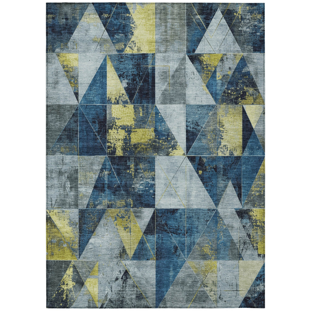 Piper Looms Chantille Geometric ACN1888 Navy Machine Washable Area Rug main image