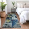 Piper Looms Chantille Geometric ACN1888 Navy Machine Washable Area Rug Runner Lifestyle Image Feature