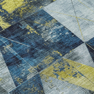 Piper Looms Chantille Geometric ACN1888 Navy Machine Washable Area Rug Swatch Image