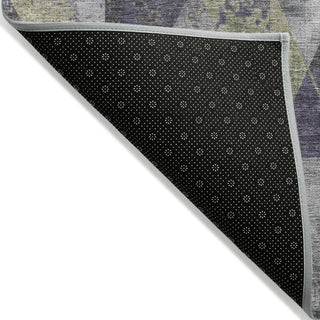 Piper Looms Chantille Geometric ACN1888 Purple Machine Washable Area Rug Backing Image