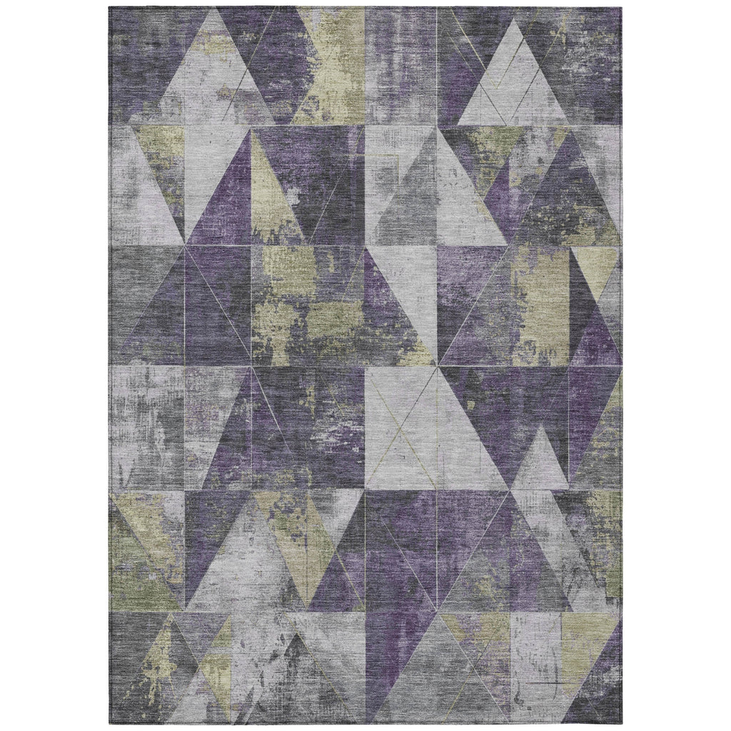 Piper Looms Chantille Geometric ACN1888 Purple Machine Washable Area Rug main image