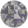 Piper Looms Chantille Geometric ACN1888 Purple Machine Washable Area Rug Round Main Image