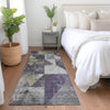 Piper Looms Chantille Geometric ACN1888 Purple Machine Washable Area Rug Runner Lifestyle Image Feature