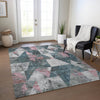 Piper Looms Chantille Geometric ACN1888 Seafoam Machine Washable Area Rug Lifestyle Image Feature