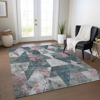 Piper Looms Chantille Geometric ACN1888 Seafoam Machine Washable Area Rug Lifestyle Image Feature