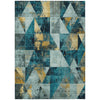 Piper Looms Chantille Geometric ACN1888 Teal Machine Washable Area Rug main image