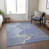 Piper Looms Chantille Abstract ACN1889 Denim Machine Washable Area Rug Lifestyle Image Feature