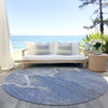 Piper Looms Chantille Abstract ACN1889 Denim Machine Washable Area Rug Round Outdoor Lifestyle Image Feature