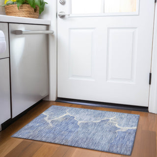 Piper Looms Chantille Abstract ACN1889 Denim Machine Washable Area Rug Scatter Lifestyle Image Feature