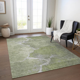Piper Looms Chantille Abstract ACN1889 Green Machine Washable Area Rug Lifestyle Image Feature