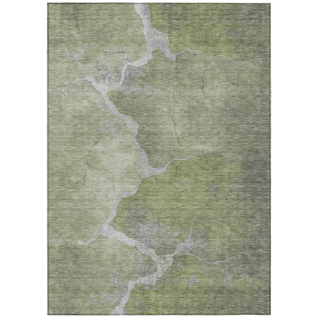 Piper Looms Chantille Abstract ACN1889 Green Machine Washable Area Rug main image