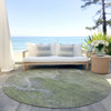 Piper Looms Chantille Abstract ACN1889 Green Machine Washable Area Rug Round Outdoor Lifestyle Image Feature