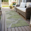 Piper Looms Chantille Abstract ACN1889 Green Machine Washable Area Rug Runner Outdoor Lifestyle Image Feature