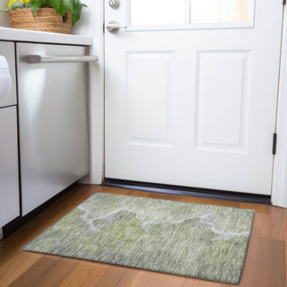 Piper Looms Chantille Abstract ACN1889 Green Machine Washable Area Rug Scatter Lifestyle Image Feature