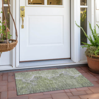 Piper Looms Chantille Abstract ACN1889 Green Machine Washable Area Rug Scatter Outdoor Lifestyle Image Feature