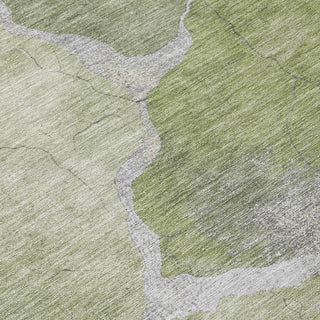 Piper Looms Chantille Abstract ACN1889 Green Machine Washable Area Rug Swatch Image
