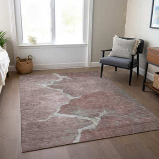 Piper Looms Chantille Abstract ACN1889 Mauve Machine Washable Area Rug Lifestyle Image Feature