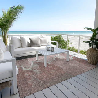 Piper Looms Chantille Abstract ACN1889 Mauve Machine Washable Area Rug Outdoor Lifestyle Image Feature