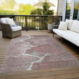 Piper Looms Chantille Abstract ACN1889 Mauve Machine Washable Area Rug Outdoor Lifestyle Image Feature