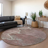 Piper Looms Chantille Abstract ACN1889 Mauve Machine Washable Area Rug Round Lifestyle Image Feature