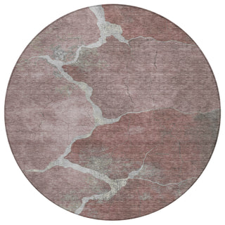 Piper Looms Chantille Abstract ACN1889 Mauve Machine Washable Area Rug Round Main Image