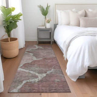 Piper Looms Chantille Abstract ACN1889 Mauve Machine Washable Area Rug Runner Lifestyle Image Feature
