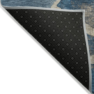 Piper Looms Chantille Abstract ACN1889 Navy Machine Washable Area Rug Backing Image